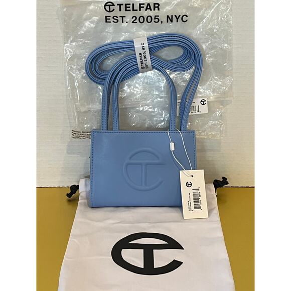 Telfar Handbags - Telfar cerulean small shopping bag 4 3/4H, 6 5/8w, 3 1/8depth, 21in drop NWT